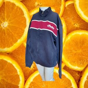 Indian Motorcycle Mens Full Zip Mock Neck Sweatshirt Navy Blue Red Large P872717